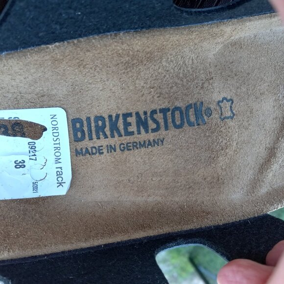 NWOB Birkenstock Arizona Black Birko Flor Black Buckle Sz EU 38 US 7 - 7.5 DEFEC - Picture 14 of 16
